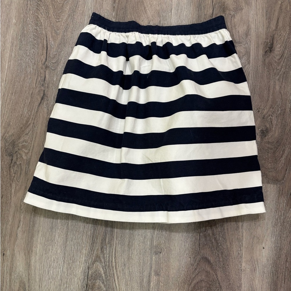 Alice + Olivia Blue and White A-Line Smocked Skirt